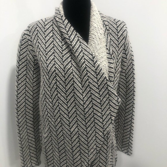BB Dakota Black & White Open Front Cardigan - Picture 5 of 10